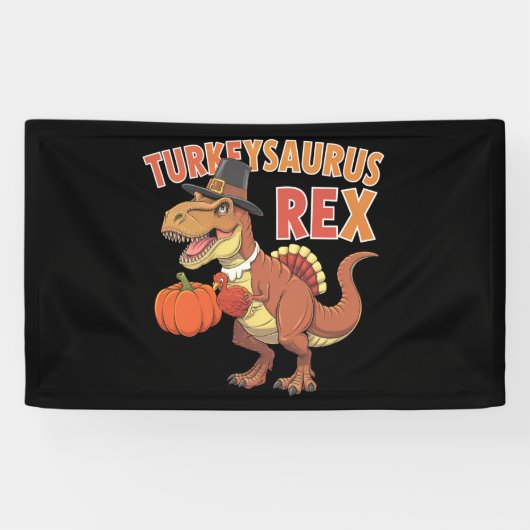 Turkeysaurus Rex Dab Kalkoen Dino Peuter Jongens Spandoek (Horizontaal)