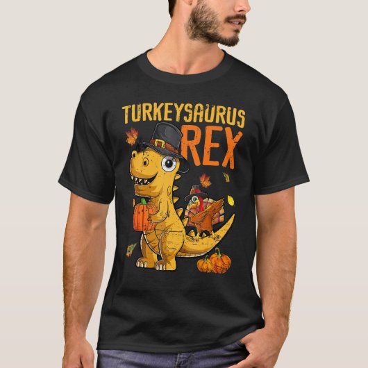 Turkeysaurus Rex Dab Turkey Dino Toddler Boys Than T-shirt (Voorkant)