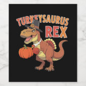 Turkeysaurus Rex Dab Turkey Dino Toddler Boys Wijn Etiket (Enkel label)