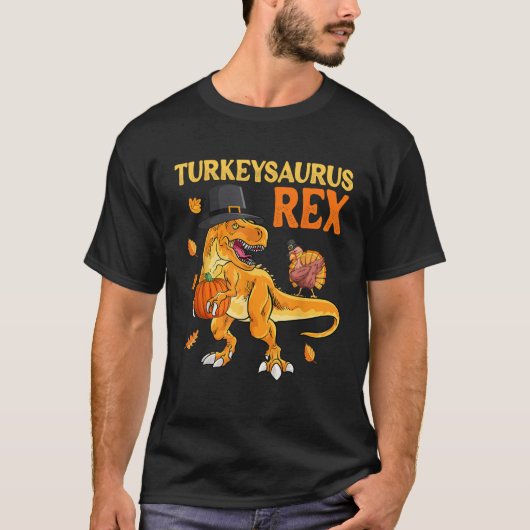 Turkeysaurus Rex Turkey Dab Dino Boys Toddler Than T-shirt (Voorkant)