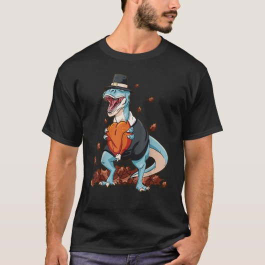 Turkeysaurus Rex Turkey Dino Pilgrim Boys Thanksgi T-shirt (Voorkant)