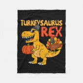 Turkeysaurus Rex Turkey Thanksgiving Toddler Boy K Fleece Deken (Voorkant)