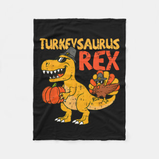 Turkeysaurus Rex Turkey Thanksgiving Toddler Boy K Fleece Deken