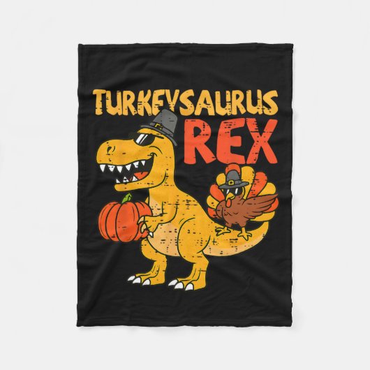 Turkeysaurus Rex Turkey Thanksgiving Toddler Boy K Fleece Deken (Voorkant)