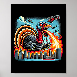 Turkeyzilla – Vuurspuwende Thanksgiving Dino Turki Poster