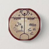 Turkic Shaman Drum Ronde Button 5,7 Cm (Voorkant)