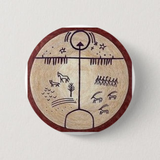 Turkic Shaman Drum Ronde Button 5,7 Cm