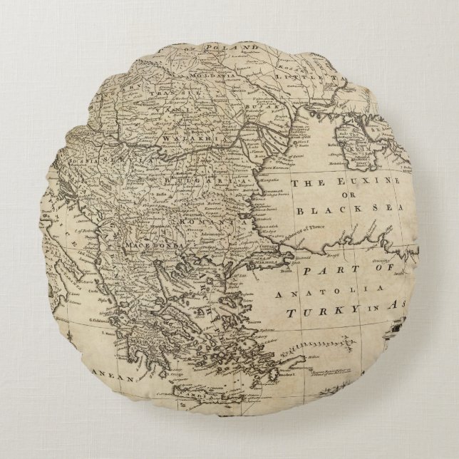 Turkije 2 rond kussen (Voorkant)