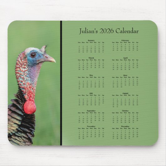 Turkije - Aanpasbare kalender voor heel 2026 Muismat (Voorkant)