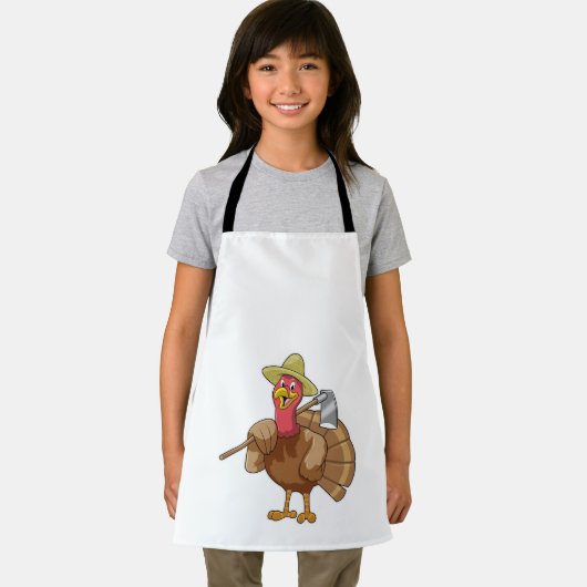 Turkije als landbouwer schort (Insitu)