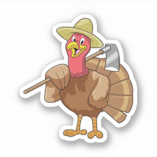 Turkije als landbouwer sticker (Voorkant)