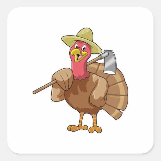 Turkije als landbouwer vierkante sticker (Voorkant)