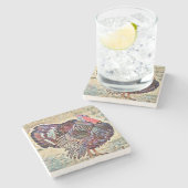 Turkije Art Bird Thanksgiving Onderzetter (Zijkant)