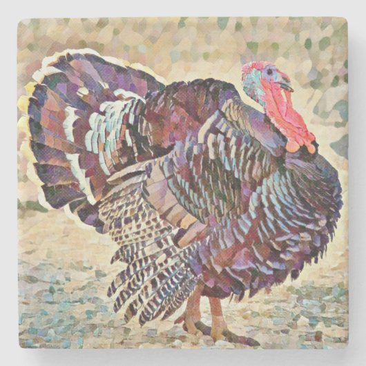 Turkije Art Bird Thanksgiving Onderzetter (Voorkant)
