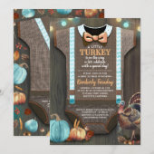 Turkije Baby Shower Herfst Pompoen Rustieke Jute H Kaart (Voorkant / Achterkant)
