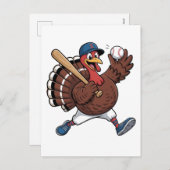 Turkije Batter Baseball Game Baseball Feestdagenkaart (Voorkant / Achterkant)