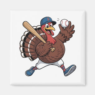 Turkije Batter Baseball Game Baseball Magneet