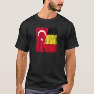 Turkije België Halve Vlag Turks Belgisch Jersey RA T-shirt