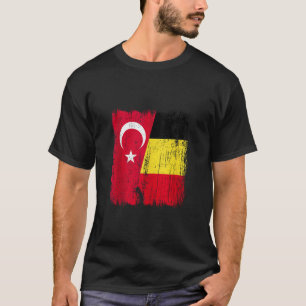 Turkije België Halve Vlag Turkse Belgische Jersey T-shirt