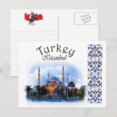 Turkije - Blauwe moskee Briefkaart (Voorkant / Achterkant)