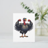 Turkije Bodybuilding Thanksgiving Dag Gym Workout Aankondigingskaart (Staand voorkant)