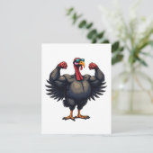 Turkije Bodybuilding Thanksgiving Dag Gym Workout Feestdagenkaart (Staand voorkant)