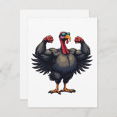 Turkije Bodybuilding Thanksgiving Dag Gym Workout Feestdagenkaart (Voorkant / Achterkant)