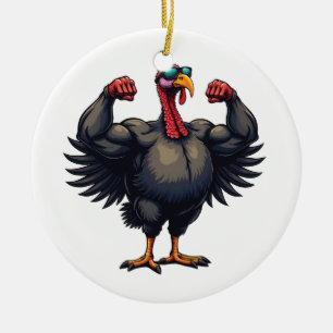 Turkije Bodybuilding Thanksgiving Dag Gym Workout Keramisch Ornament
