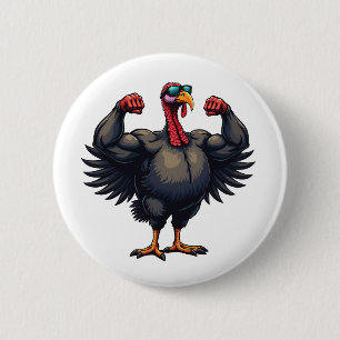 Turkije Bodybuilding Thanksgiving Dag Gym Workout Ronde Button 5,7 Cm
