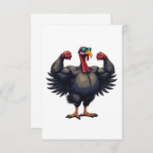 Turkije Bodybuilding Thanksgiving Dag Gym Workout Save The Date (Voorkant / Achterkant)