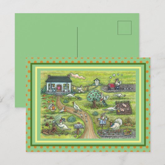 TURKIJE BOERDERIJ, HUMOROUS LAND THANKSGIVING BRIEFKAART (Voorkant / Achterkant)