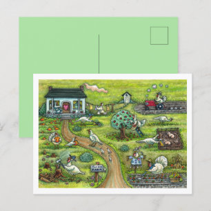 TURKIJE BOERDERIJ, HUMOROUS LAND THANKSGIVING VOGE FEESTDAGENKAART