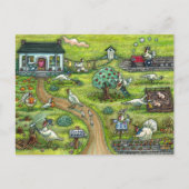 TURKIJE BOERDERIJ, HUMOROUS LAND THANKSGIVING VOGE FEESTDAGENKAART (Voorkant)