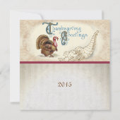  Turkije Boerderij Thanksgiving Diner Uitnodiging (Achterkant)