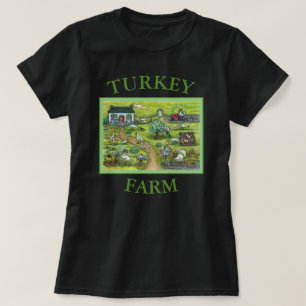 TURKIJE BOERDERIJ THANKSGIVING, HUMOROUS VOGELBASI T-SHIRT