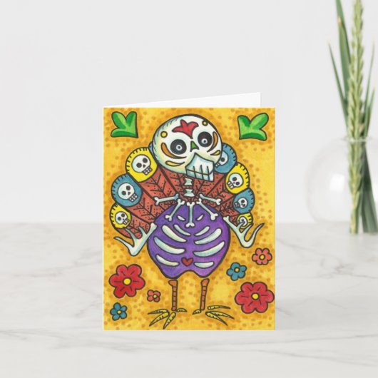 TURKIJE BOTTEN COLORFUL FOLLE THANKSGIVING BIRD SK KAART (Voorkant)