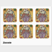 TURKIJE BOTTEN COLORFUL FOLLE THANKSGIVING BIRD SK VIERKANTE STICKER (Vel)