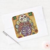 TURKIJE BOTTEN COLORFUL FOLLE THANKSGIVING BIRD SK VIERKANTE STICKER (Envelop)