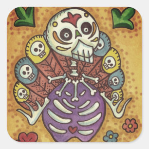 TURKIJE BOTTEN COLORFUL FOLLE THANKSGIVING BIRD SK VIERKANTE STICKER