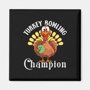 Turkije Bowling Champion Funny Turkije Thanksgivin Magneet