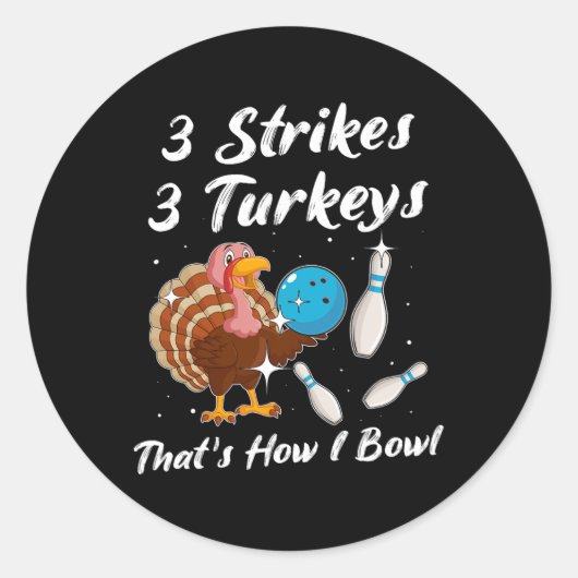 Turkije Bowling Player Strike Spare Bowler Ronde Sticker (Voorkant)