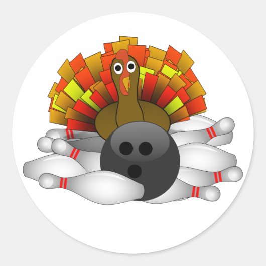 Turkije - Bowling Strike Ronde Sticker (Voorkant)