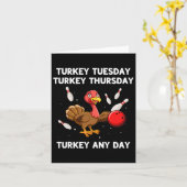 Turkije Bowling Thanksgiving Bowler Strike Spare B Kaart (Gele Bloem)