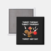 Turkije Bowling Thanksgiving Bowler Strike Spare B Magneet (Voorkant / Achterkant)