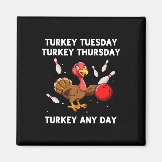Turkije Bowling Thanksgiving Bowler Strike Spare B Magneet (Voorkant)
