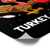 Turkije Bowling Thanksgiving Bowler Strike Spare B Poster (Hoek)