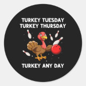 Turkije Bowling Thanksgiving Bowler Strike Spare B Ronde Sticker (Voorkant)