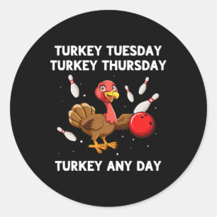 Turkije Bowling Thanksgiving Bowler Strike Spare B Ronde Sticker