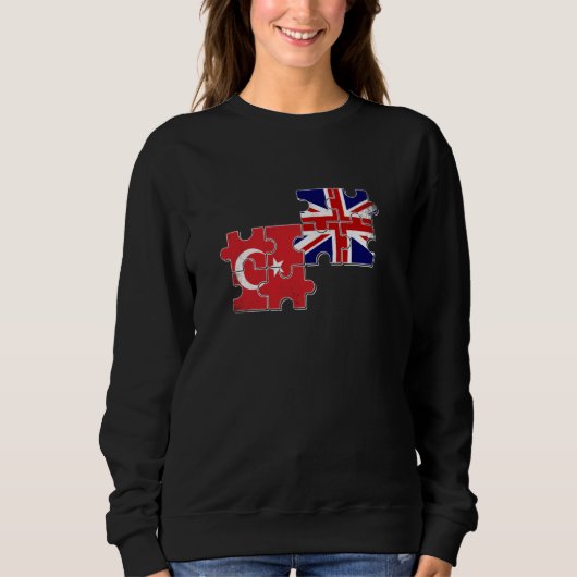 Turkije Britse Vlag Brits Turks Trui (Voorkant)