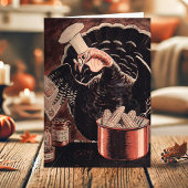  Turkije Chef Funny Thanksgiving Feestdagen Kaart